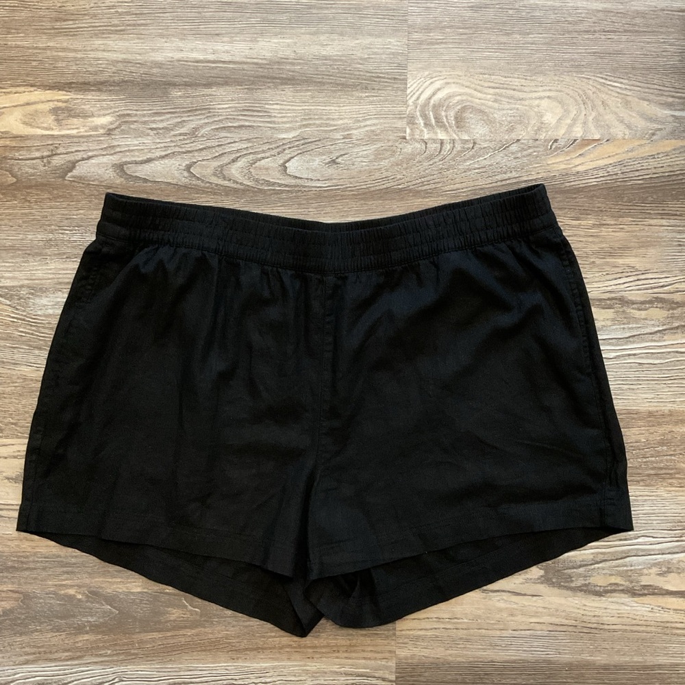 Old Navy Black Pull On High Rise Linen Short 2X